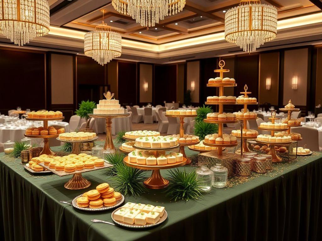 Styled dessert grazing station at a KL ballroom event